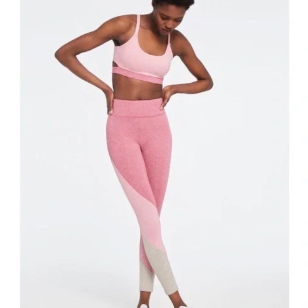 We Over Me Colorblock Leggings Pink